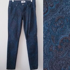 Paige Verdugo Skinny Paisley Blue Purple Jean Size 25